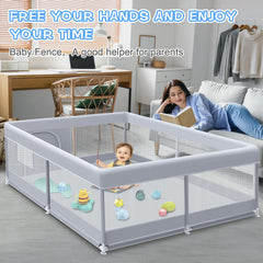 XVISHX playpen 360° vision design for easy parental monitoring