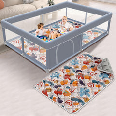 XVISHX baby playpen 65x50 inch assembly-ready layout for safe indoor play