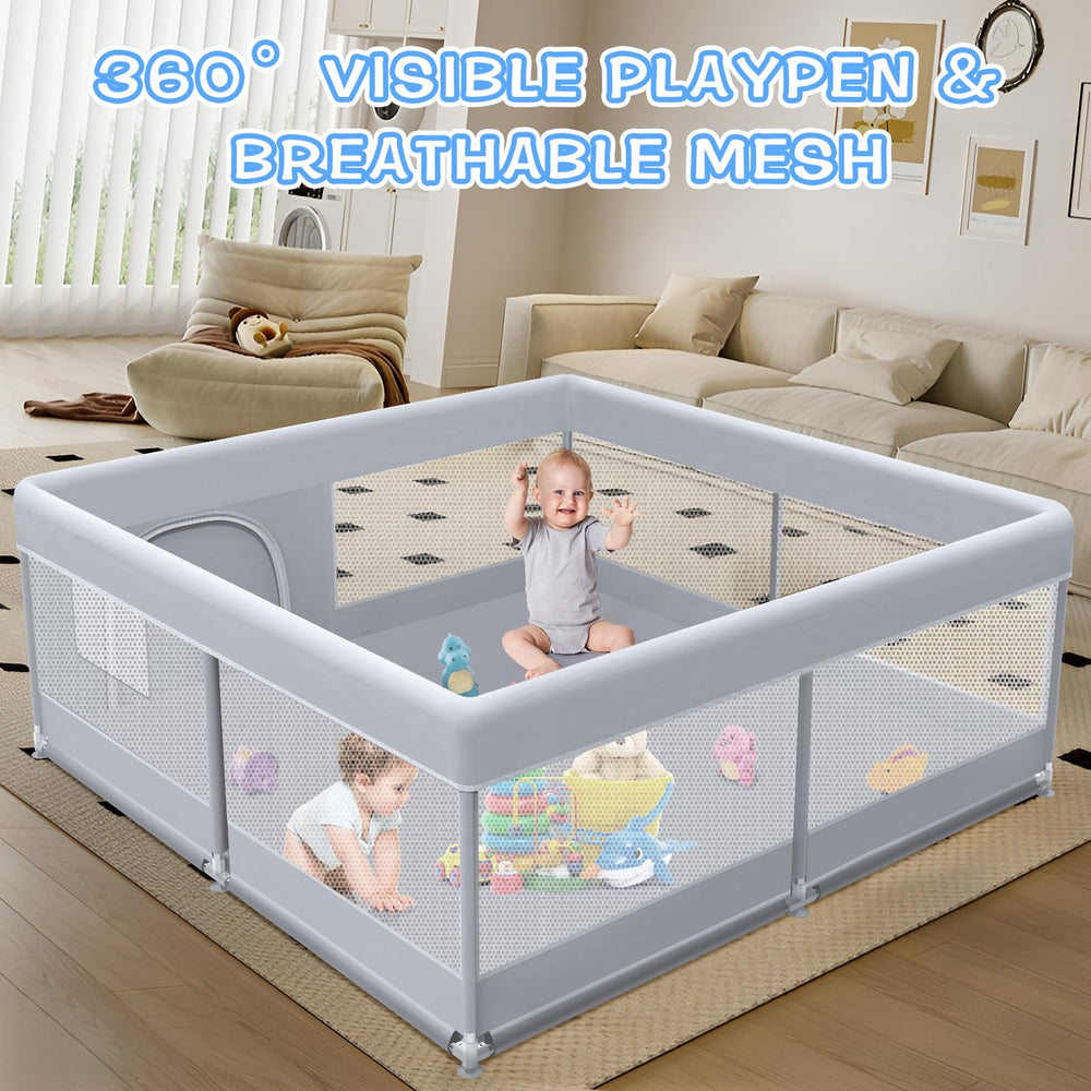 XVISHX playpen includes 18 balls and 2 handles for interactive play