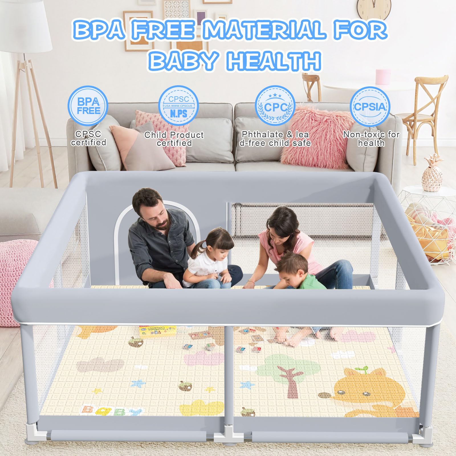 XVISHX Playpen easy assembly without tools