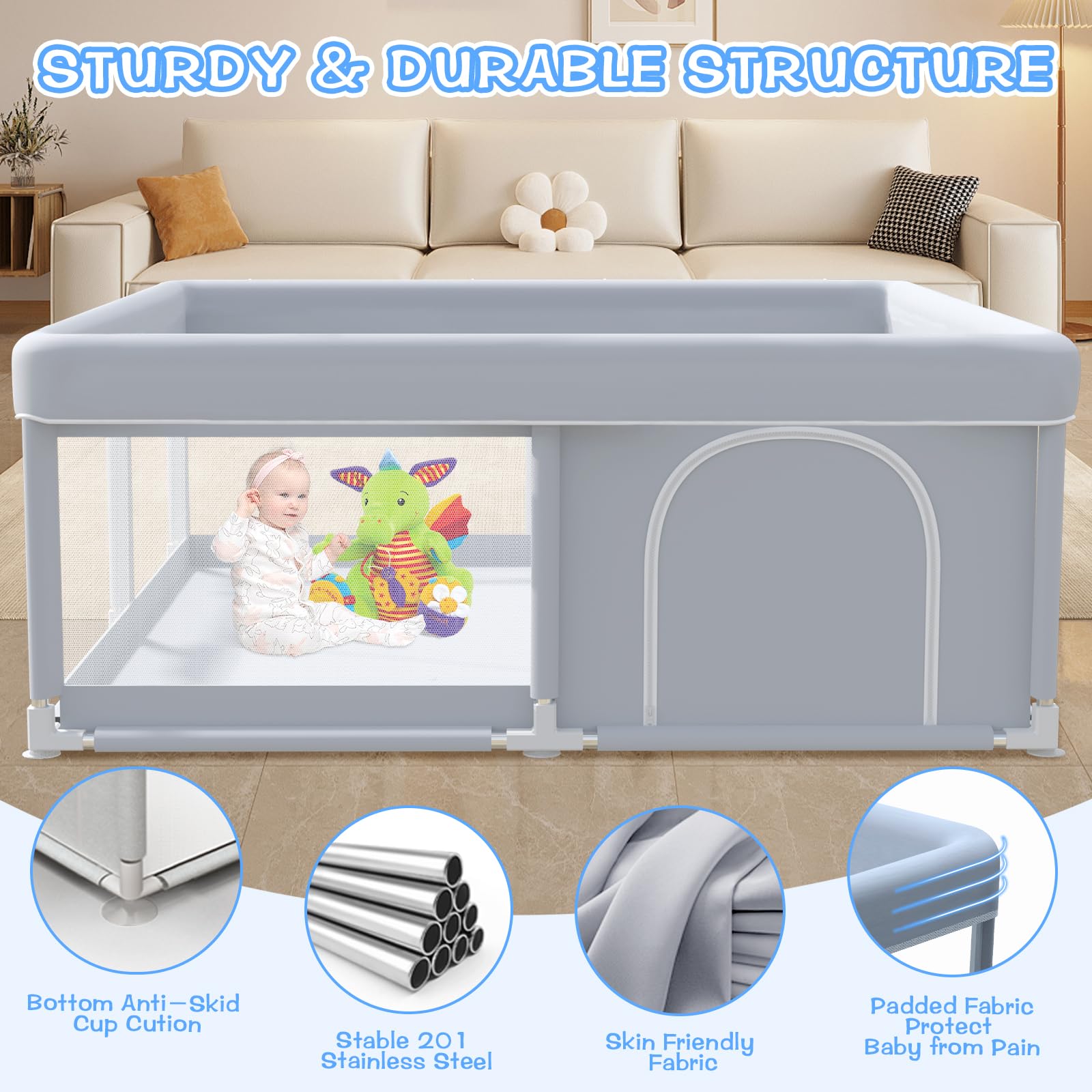 XVISHX stable base with suction cups prevents tipping during play