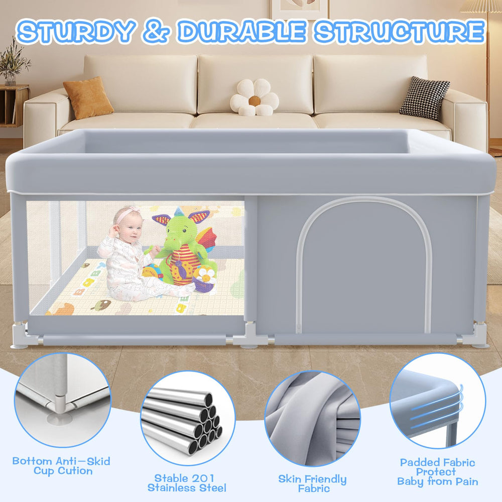 XVISHX Non-slip suction cups stabilize the playpen