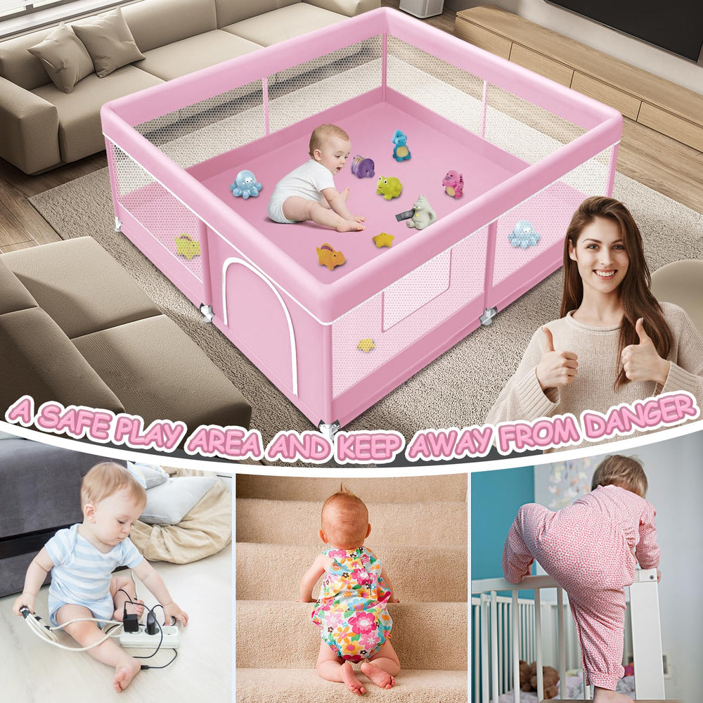 XVISHX playpen 50x50 interior offers ample play space