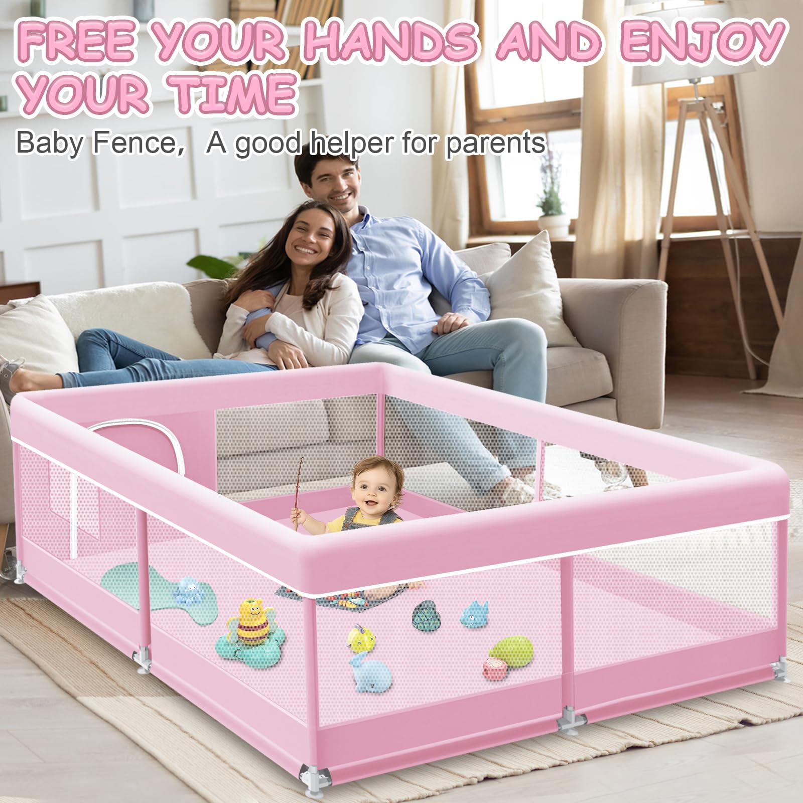 XVISHX playpen safety materials ensure non-slip base and BPA-free parts