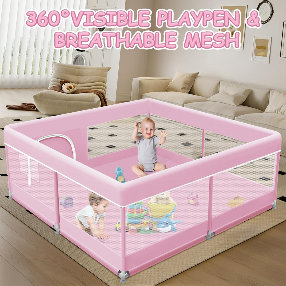 XVISHX playpen eco-friendly fabric resists spills and cleans easily