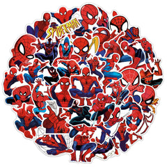 XXMML Spiderman stickers pack showing 50 pieces for versatile decorating ideas