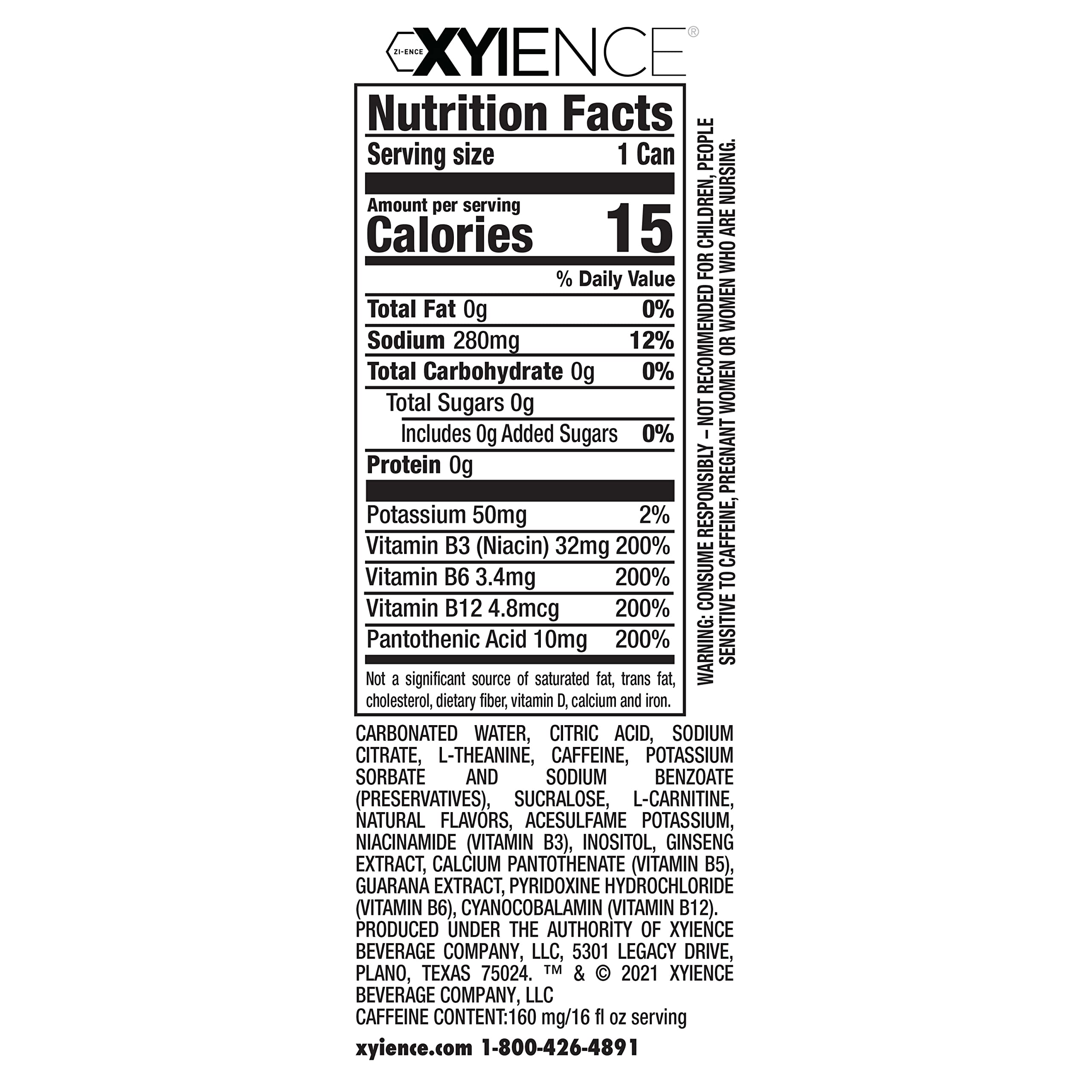XYIENCE Blueberry Pomegranate can close-up highlights natural flavors for a light lift.