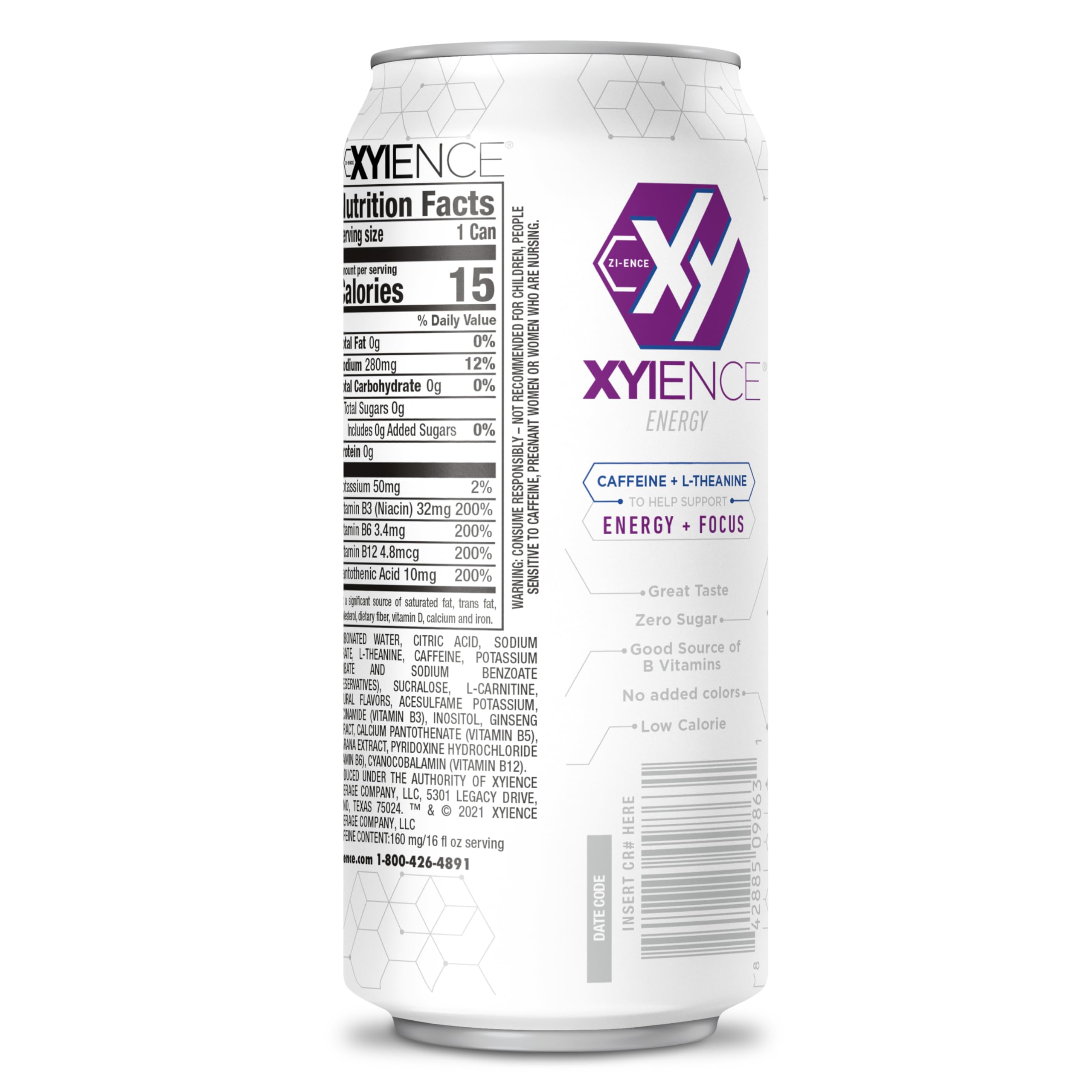 XYIENCE Blueberry Pomegranate hero shot conveys vibrant flavor and energy potential.