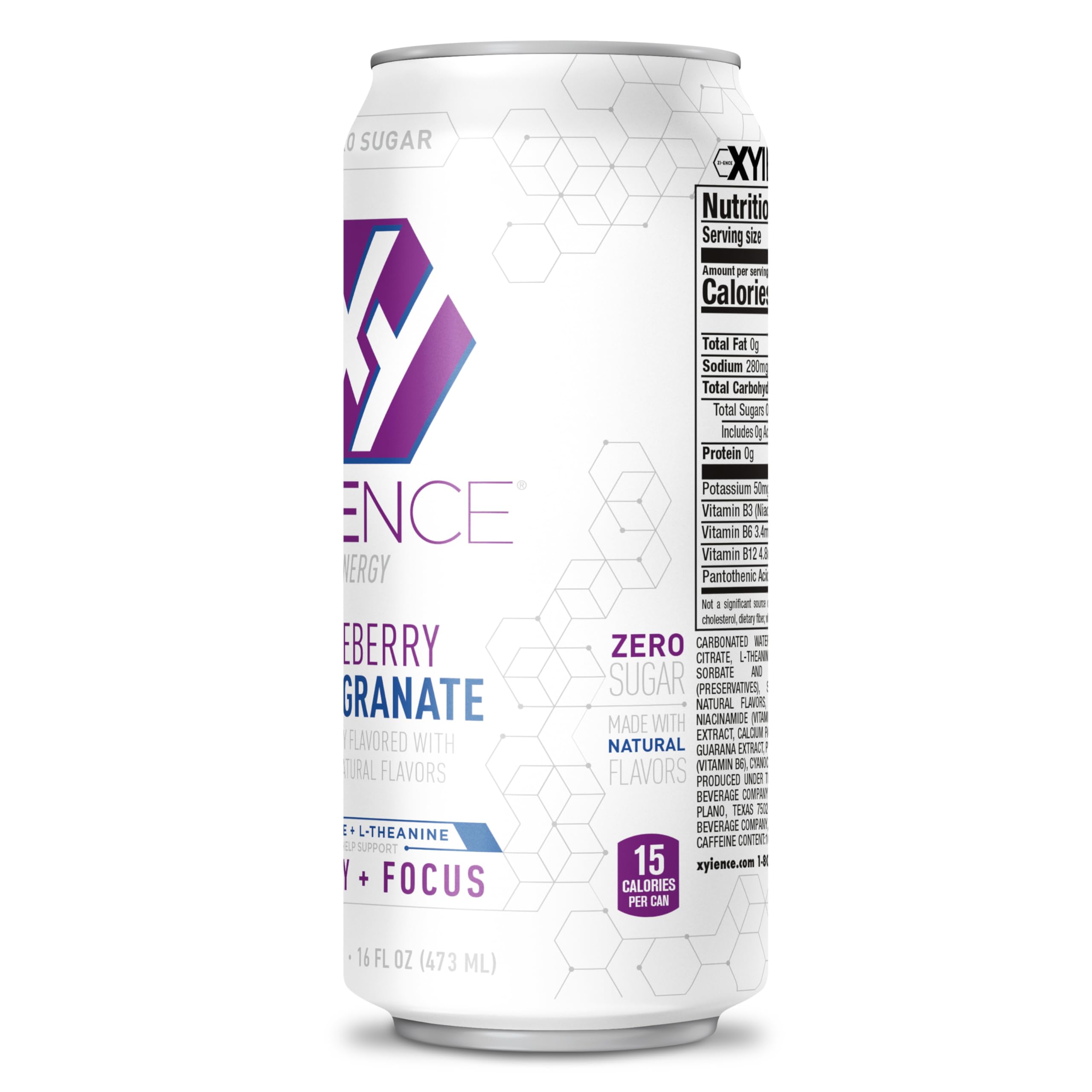 XYIENCE Blueberry Pomegranate on a kitchen counter suggests daily energy for busy days.