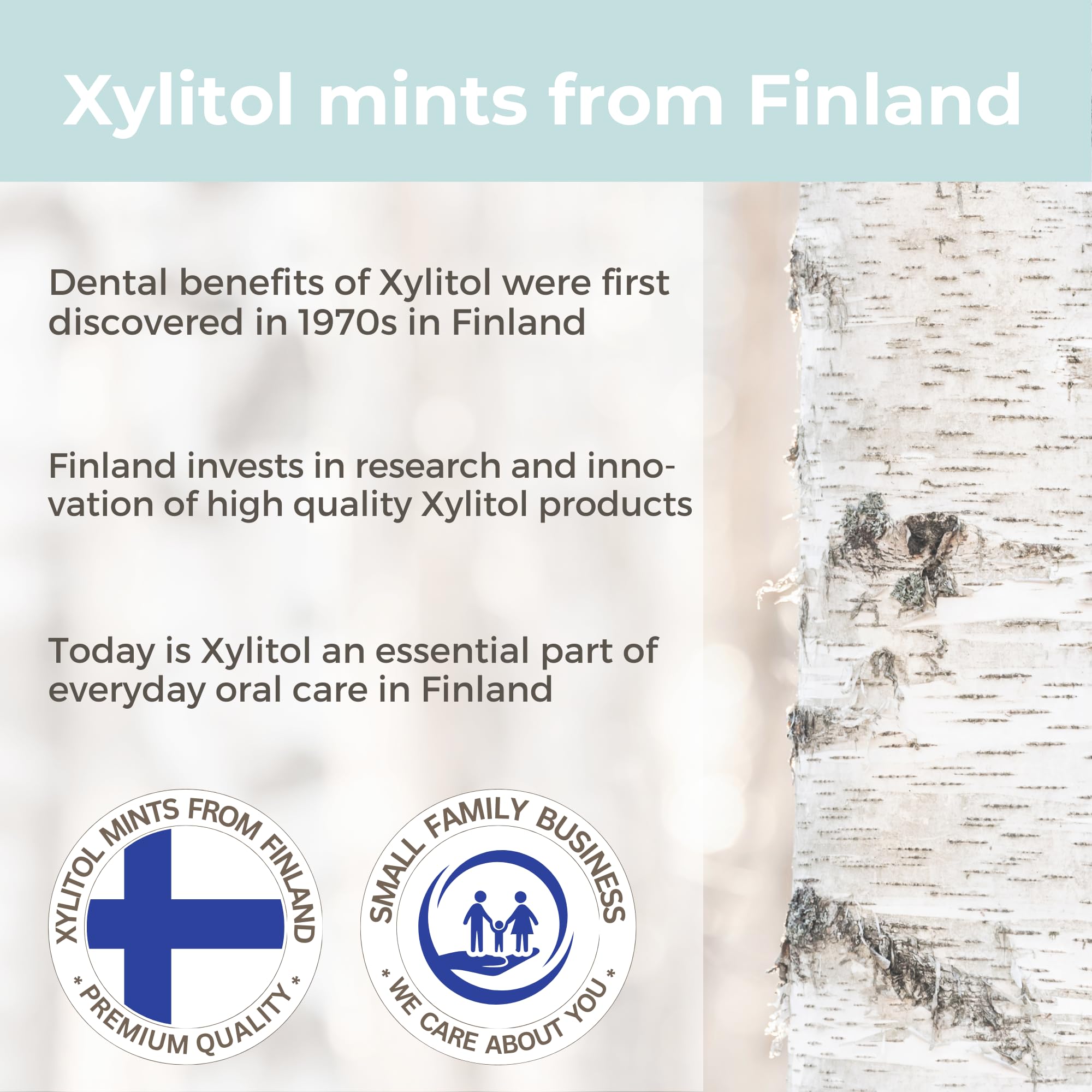 Xylify Happy Teeth mints on a shelf display for convenient daily use.