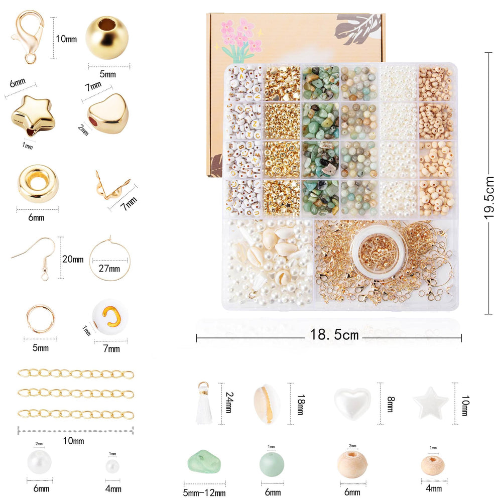 Xylise natural stone beads with organized packaging for easy bead selection.