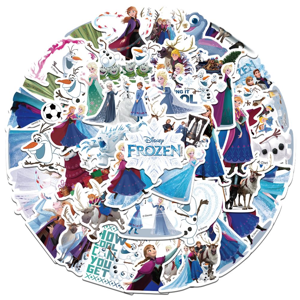 XYLL frozen-princess-stickers-pack on a laptop with a durable waterproof finish