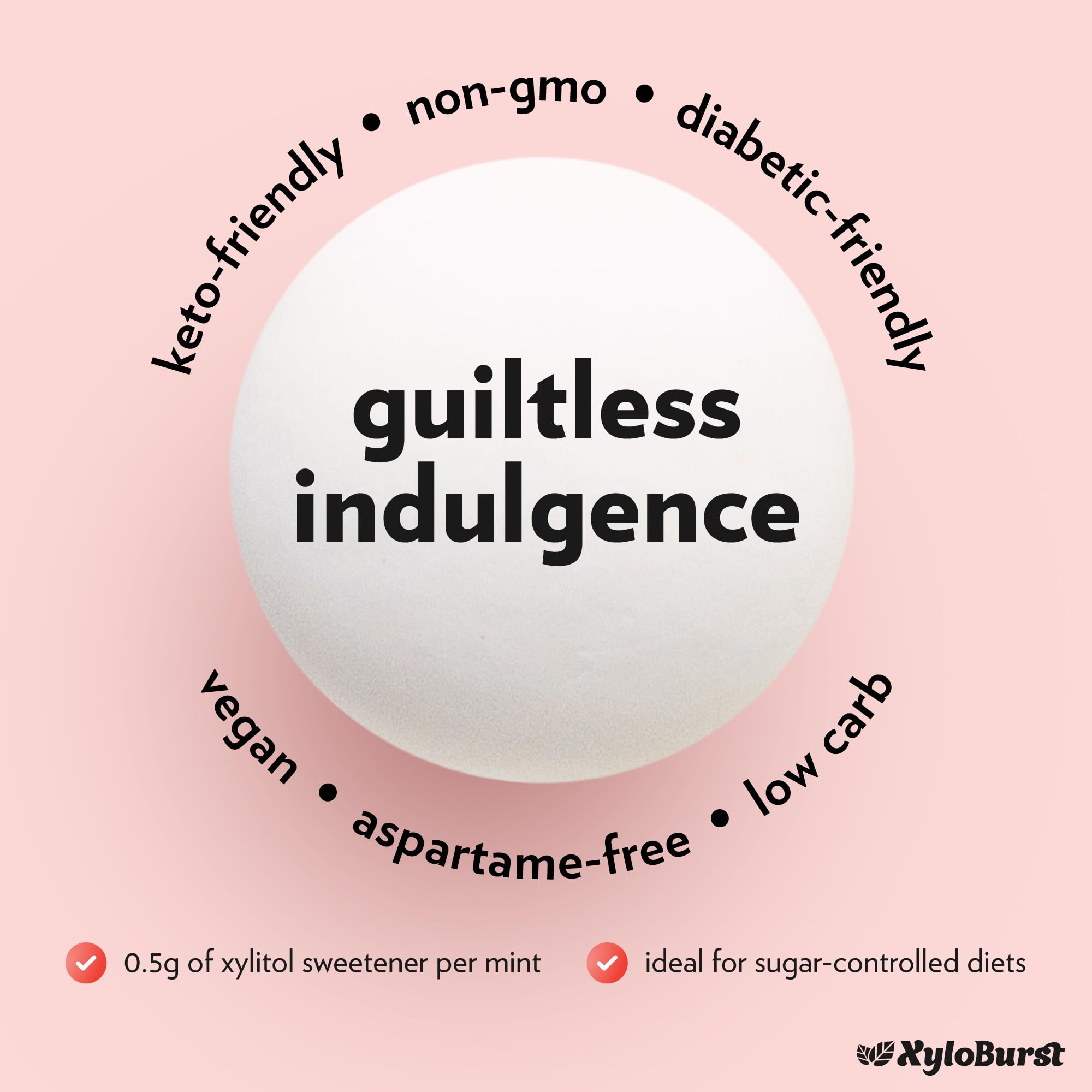 XyloBurst mint dispensing jar ready for grab-and-go use.
