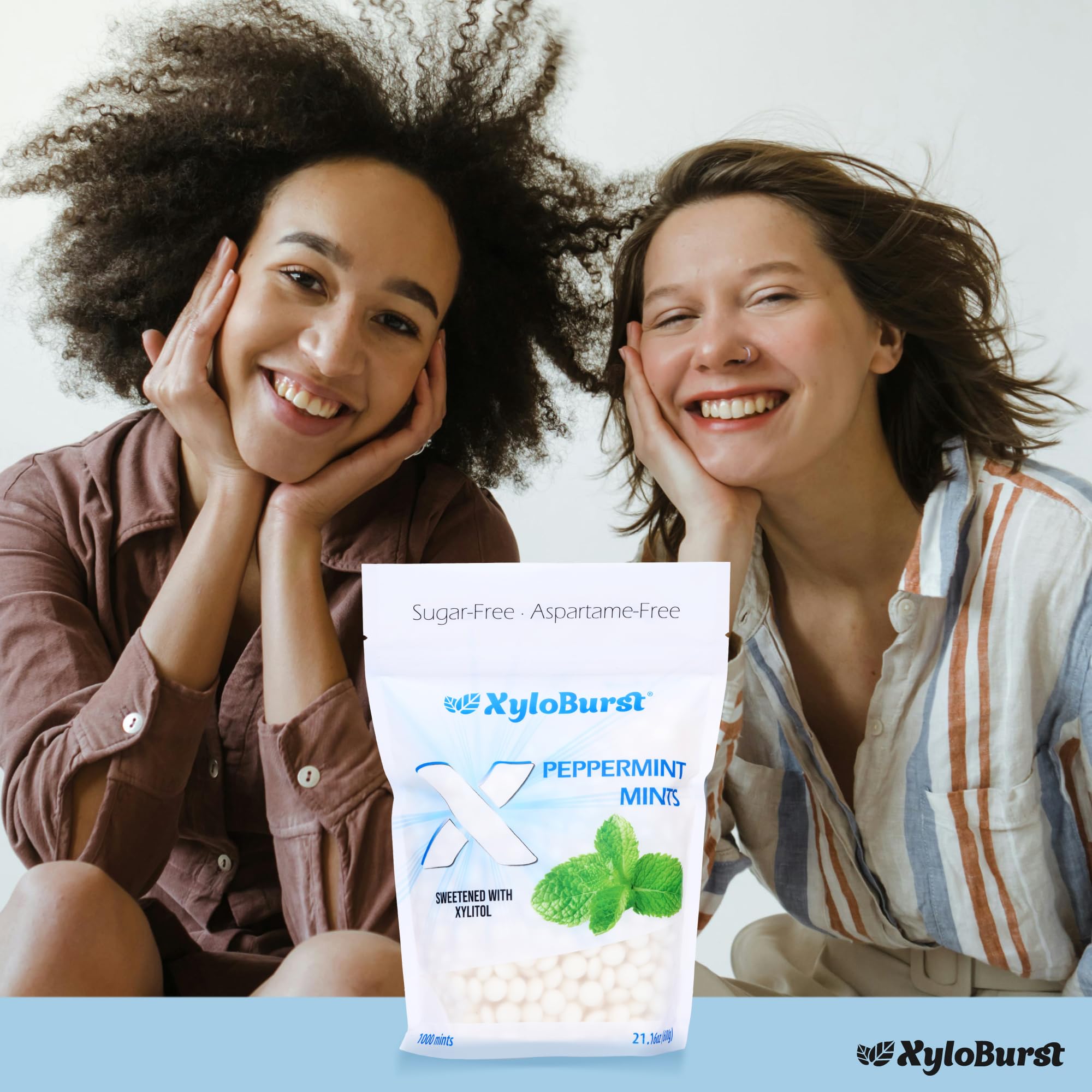 Peppermint flavor highlight from Xyloburst with natural flavors on display.