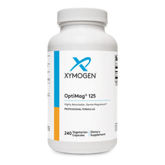 XYMOGEN OptiMag 125 bottle front highlighting gentle daily magnesium