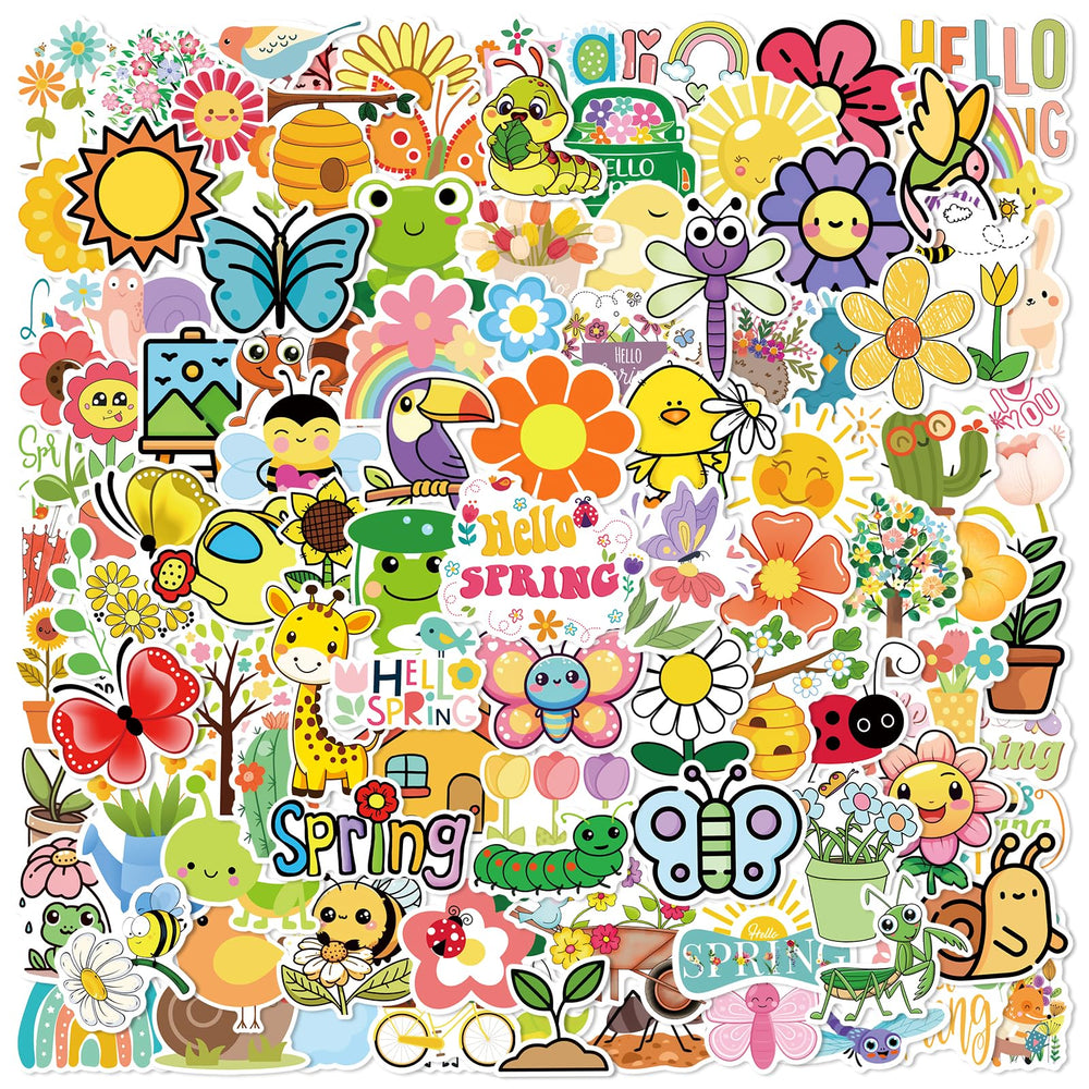 XZENTIRA spring stickers flowers and butterflies brighten water bottles and crafts with vibrant fade-resistant color