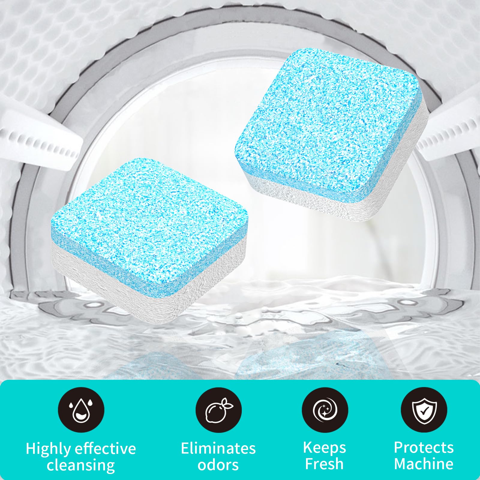 Y-Kelin washing-machine cleaner safe for HE and front-load models.