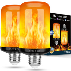 Y- STOP flame bulb with four modes for versatile outdoor decor and safe ambiance