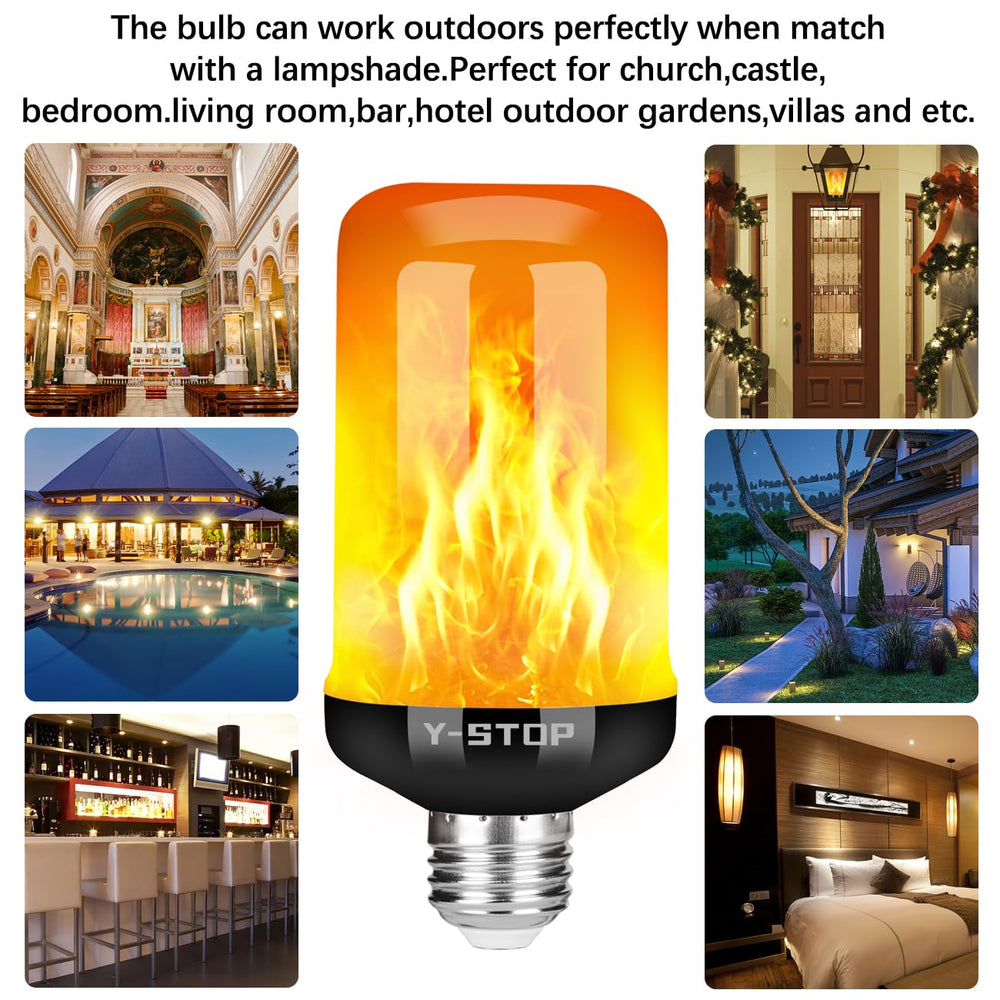 Y- STOP flame bulbs provide warm party lighting