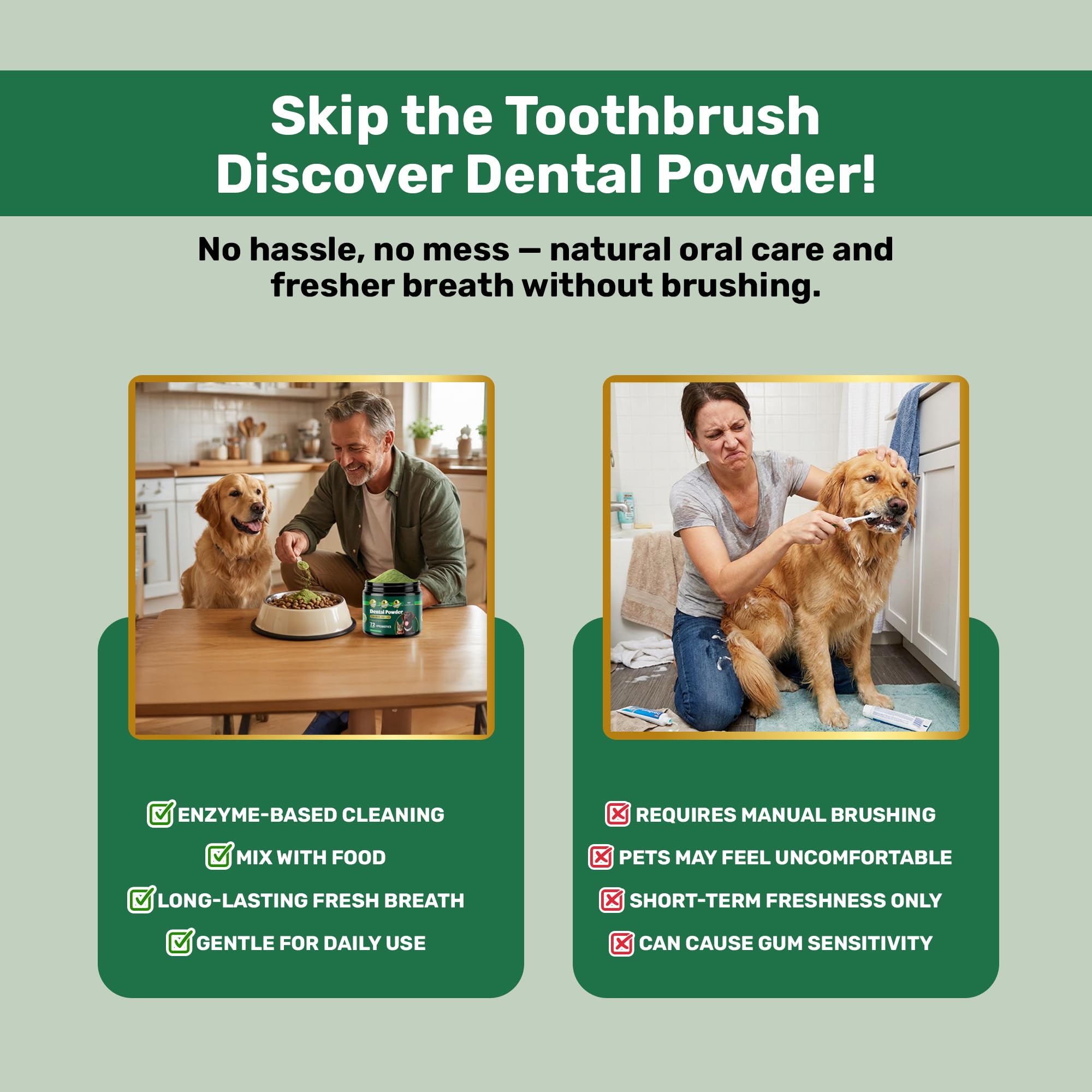 Yabercha daily-use dental powder fits busy pet care routines