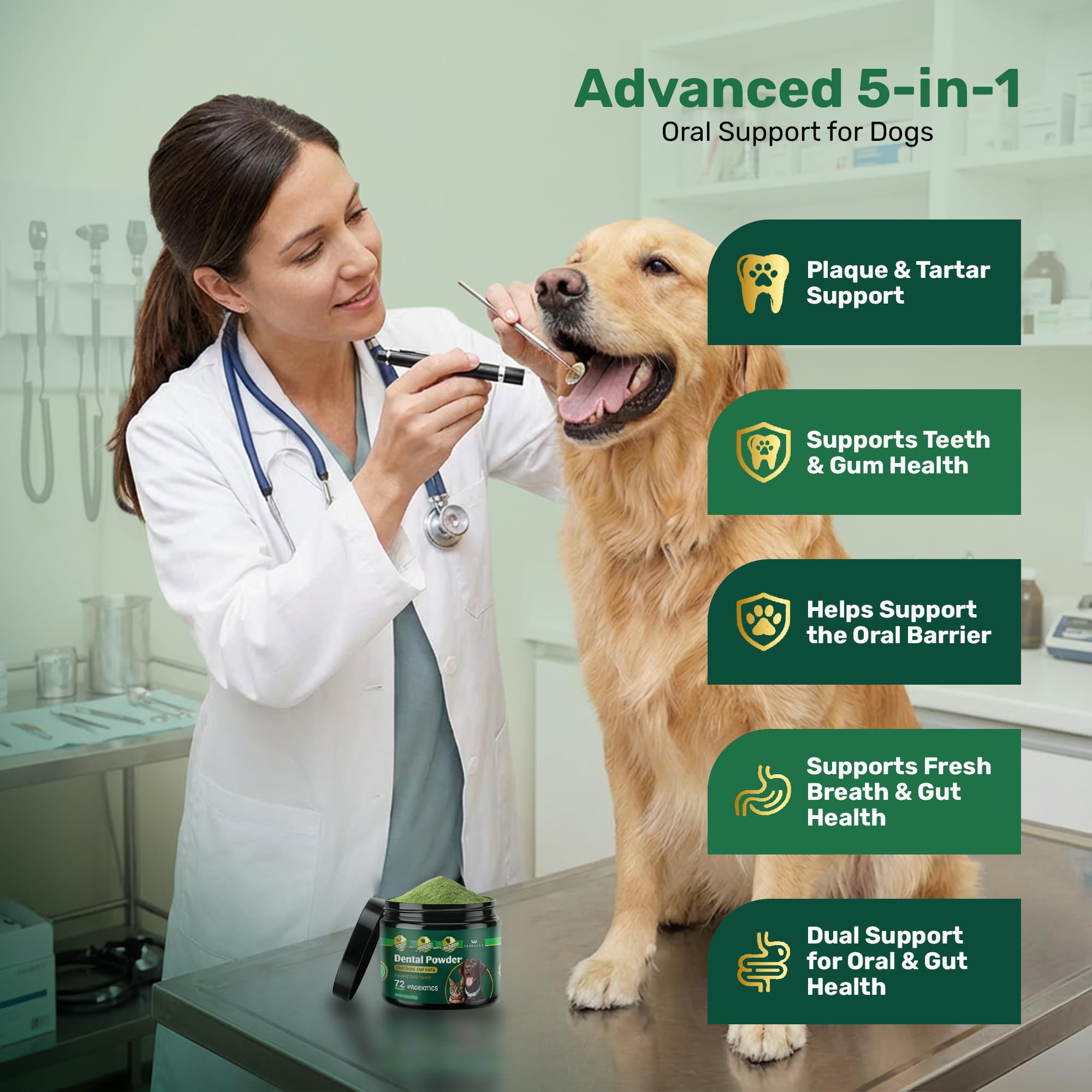 Yabercha packaging front showing natural oral care for dogs