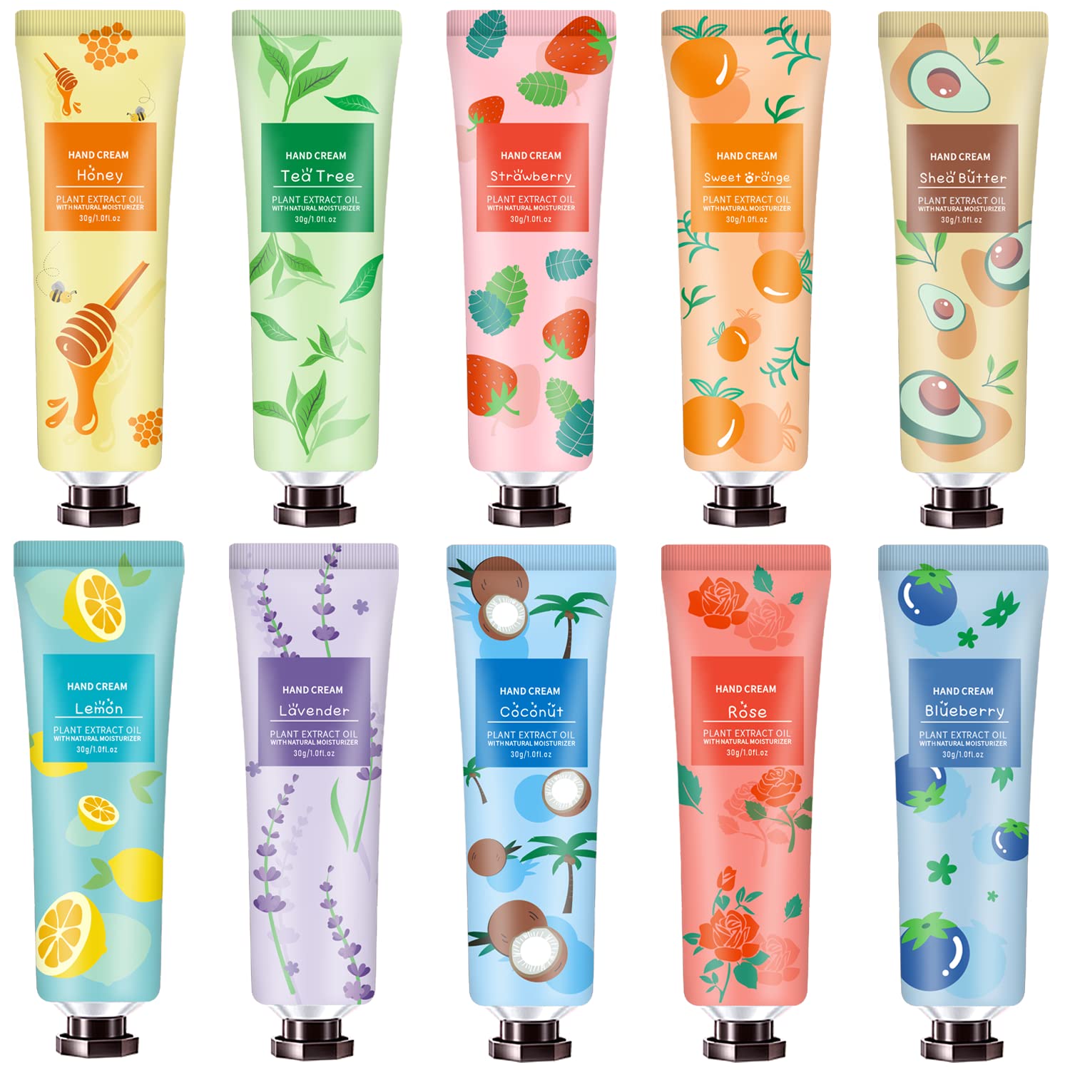YAERZI 10-pack hand cream collection offers portable moisture for day-long dry skin.