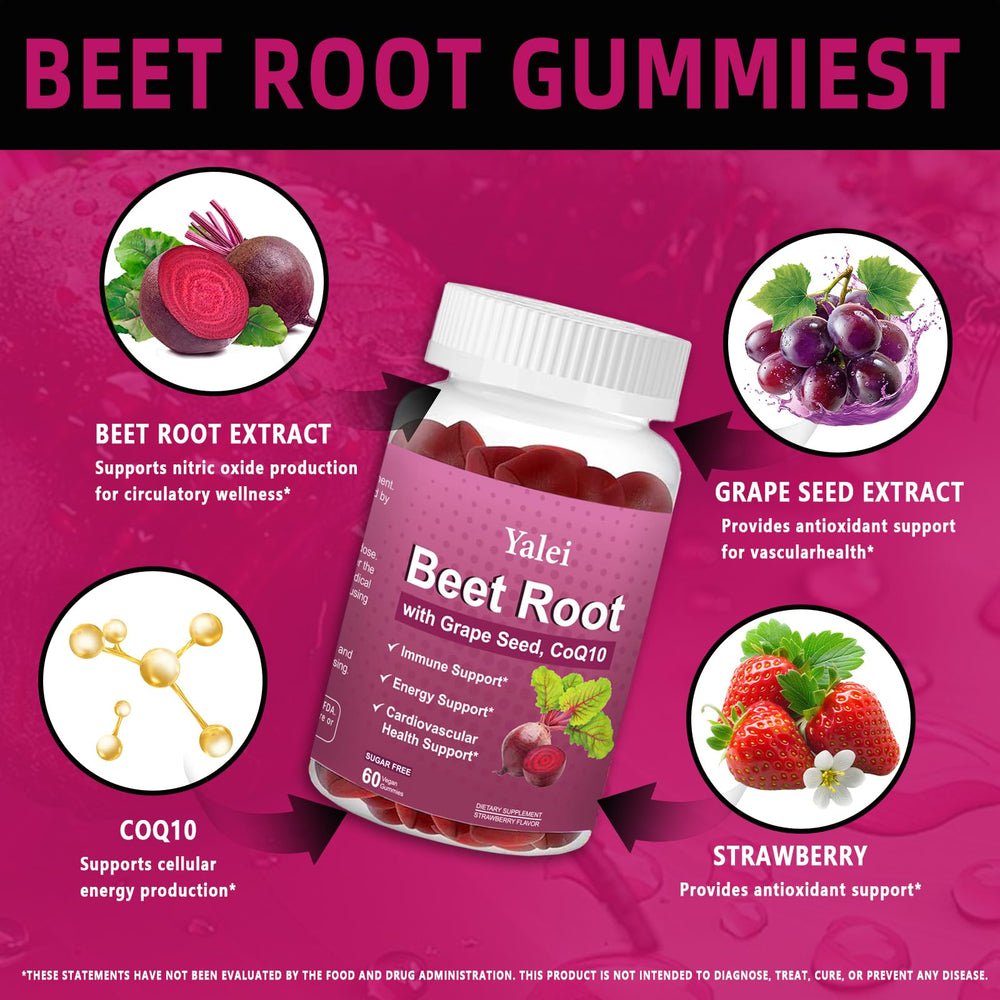 GMP facility quality assurance seal on Yalei Beet Root Gummies packaging