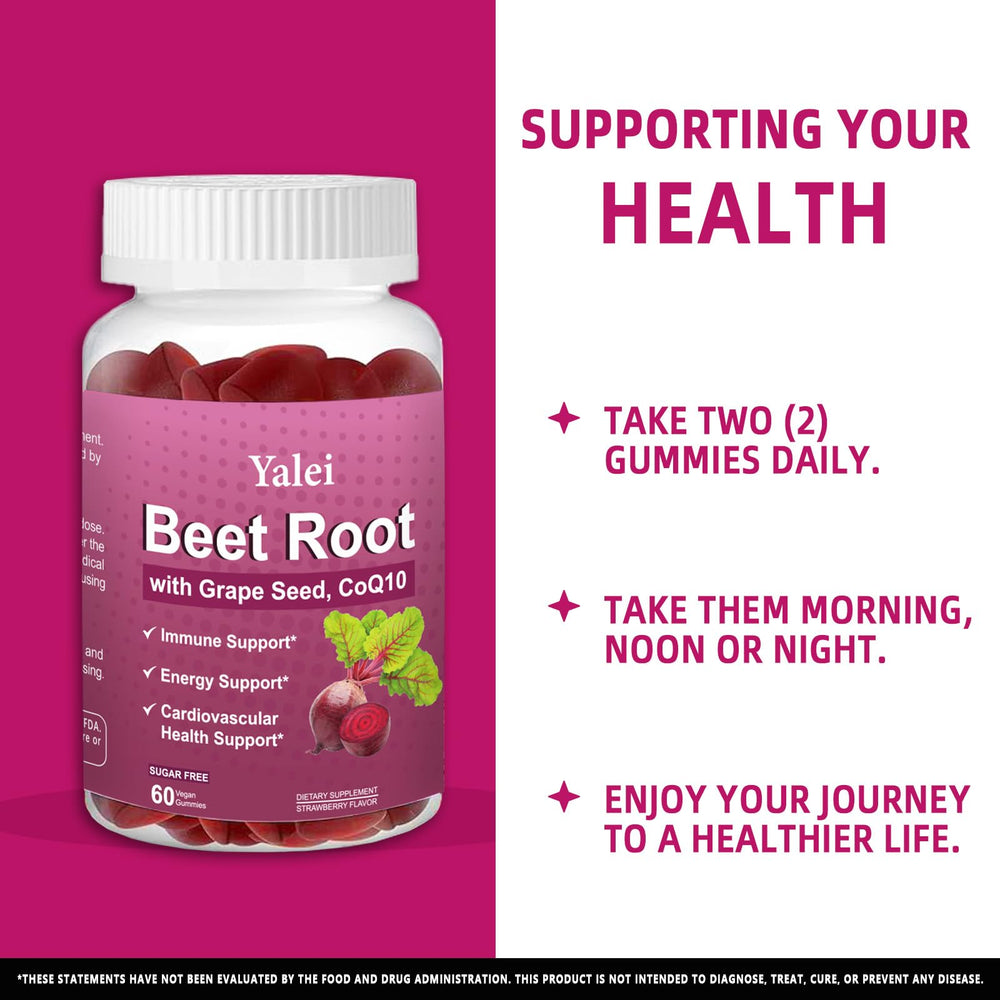 Product label highlights 1000 mg beet root and 200 mg CoQ10
