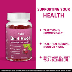 Product label highlights 1000 mg beet root and 200 mg CoQ10