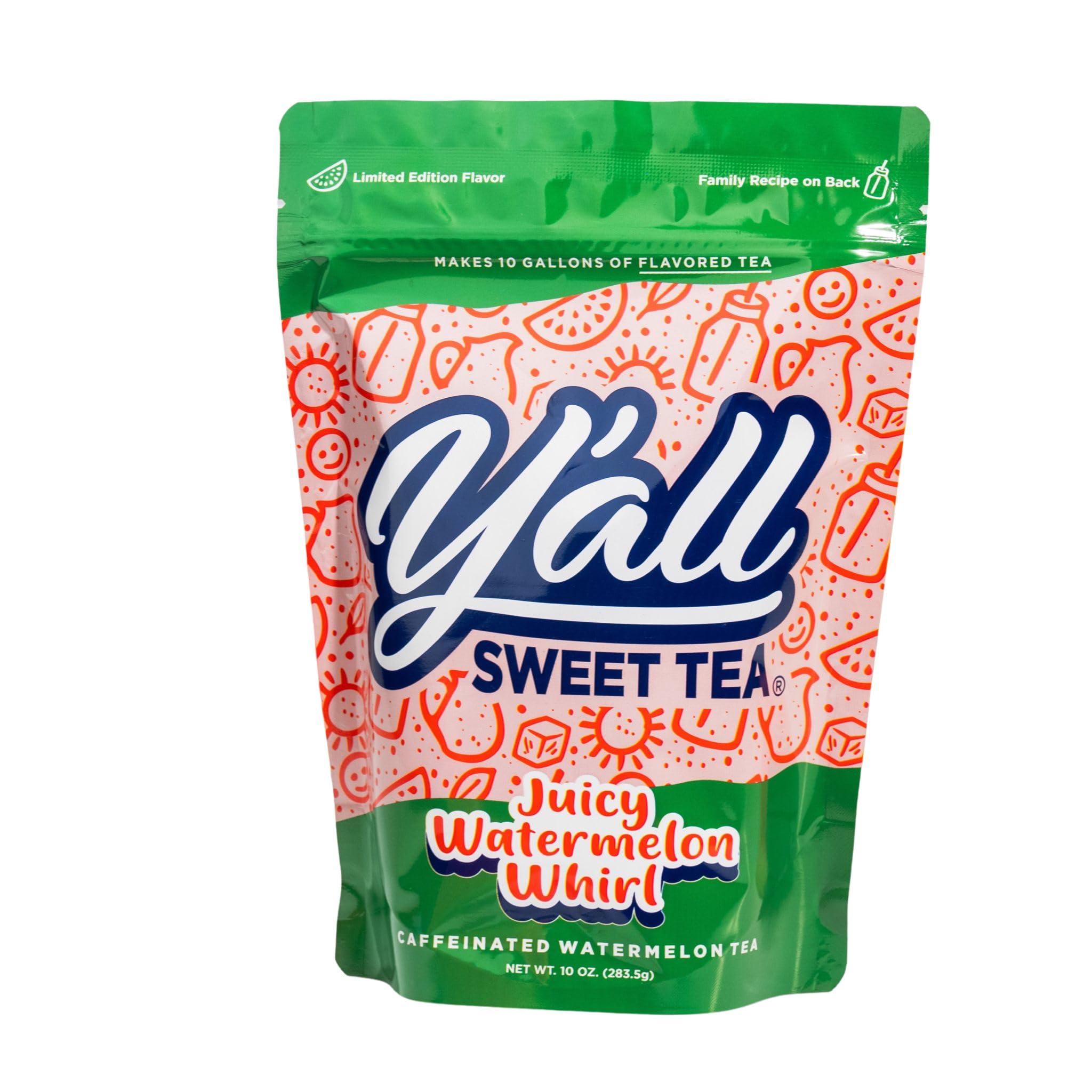 Y'all Sweet Tea 1-gallon tea bags on display, quick brew for gatherings.