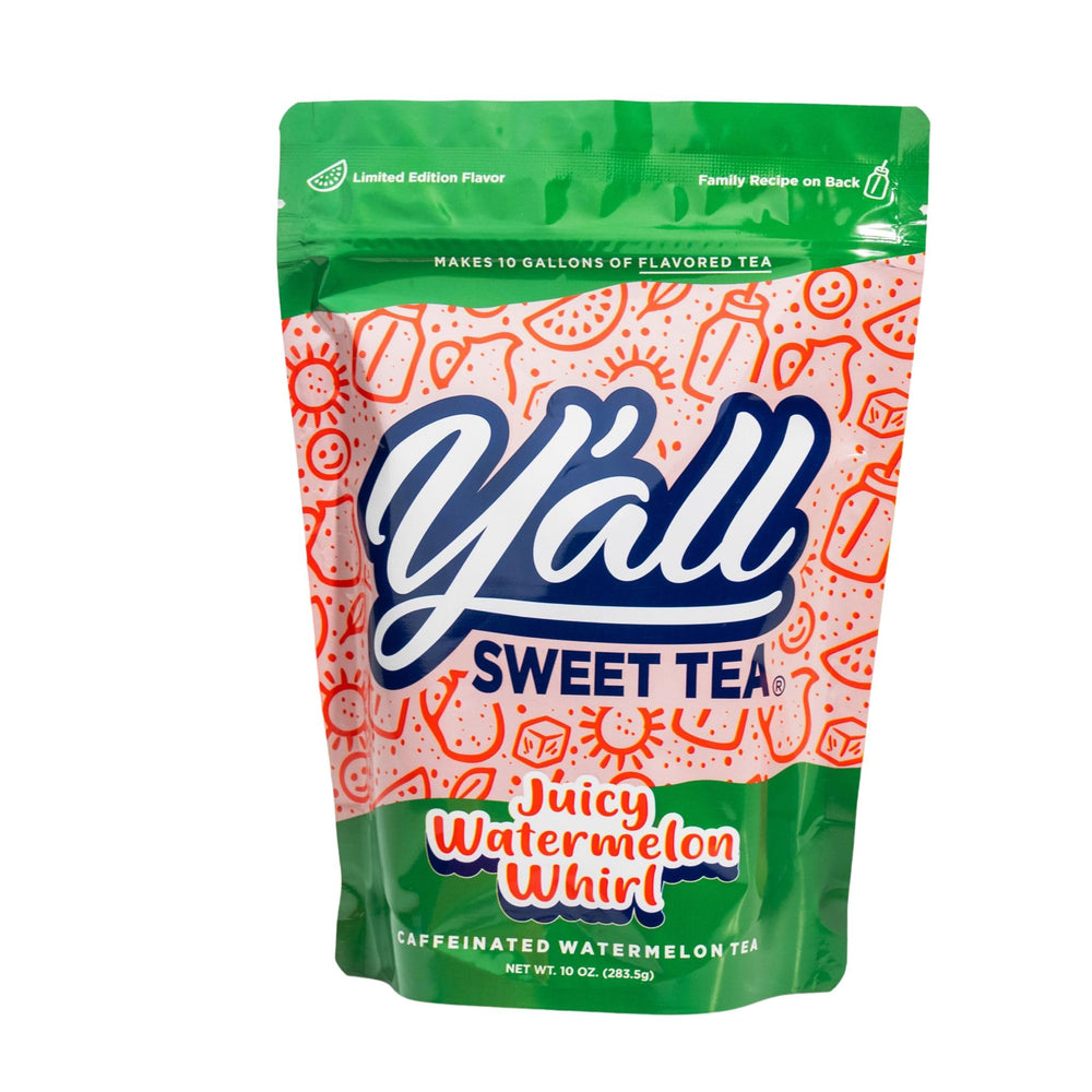 Y'all Sweet Tea 1-gallon tea bags on display, quick brew for gatherings.