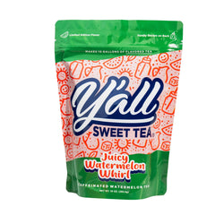 Y'all Sweet Tea 1-gallon tea bags on display, quick brew for gatherings.