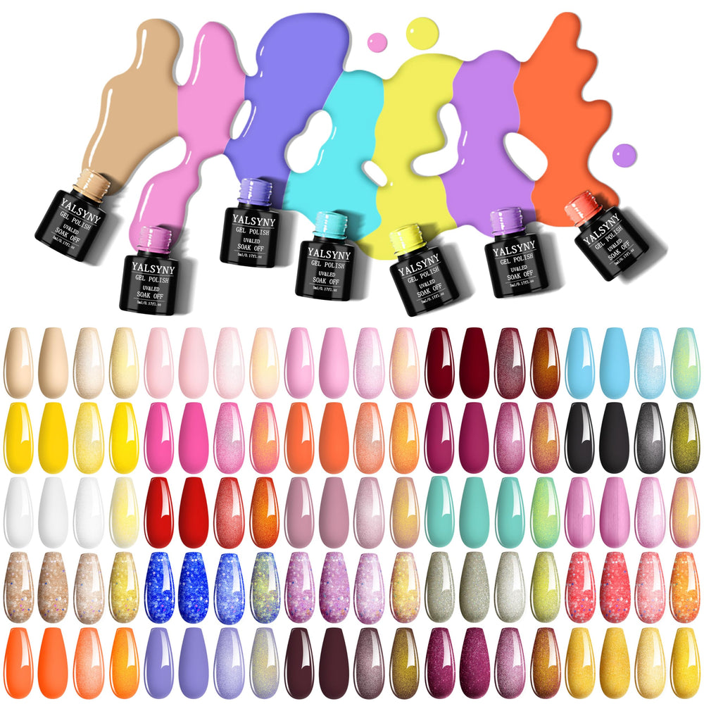 YALSYNY 25-color gel polish set for versatile nail looks.