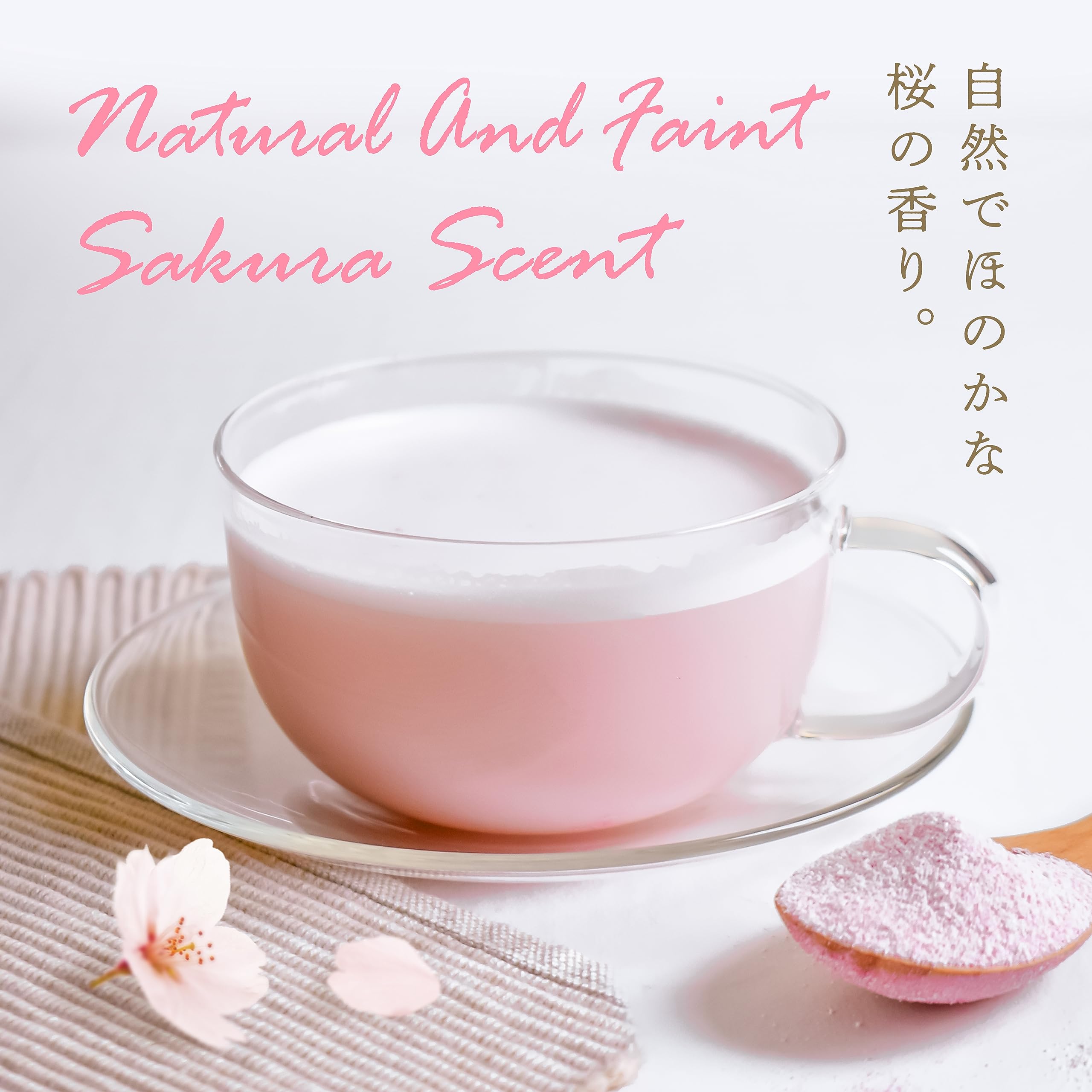 Pouring YAMASAN KYOTO UJI Sakura Latte into a cup