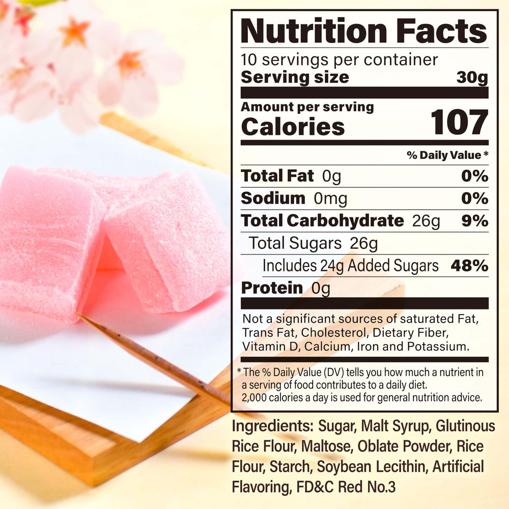 YAMASAN KYOTO UJI Sakura Mochi Candies closeup highlights chewy texture for tasty treats.