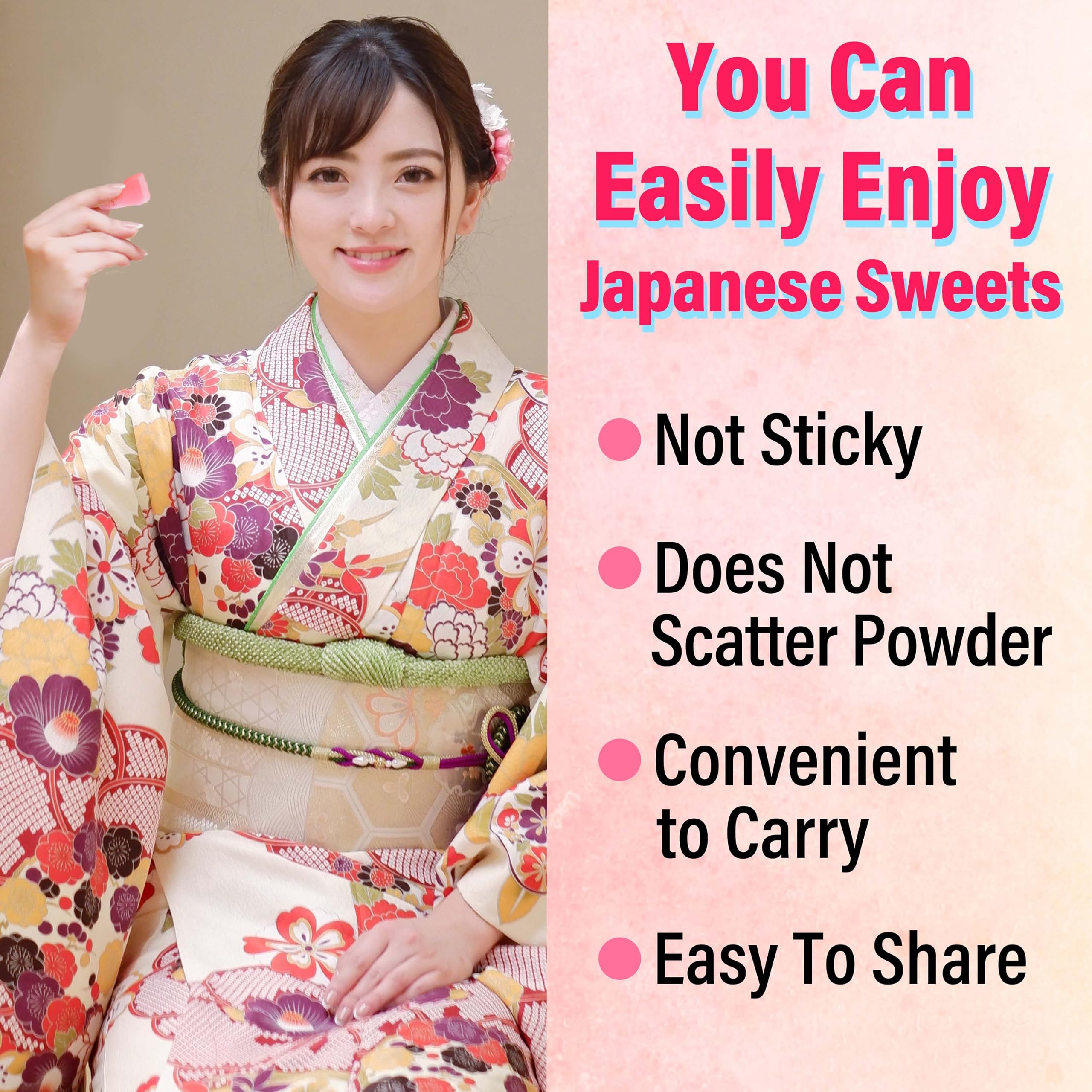 YAMASAN KYOTO UJI Sakura Mochi Candies mini pack shows portable design for on-the-go enjoyment.