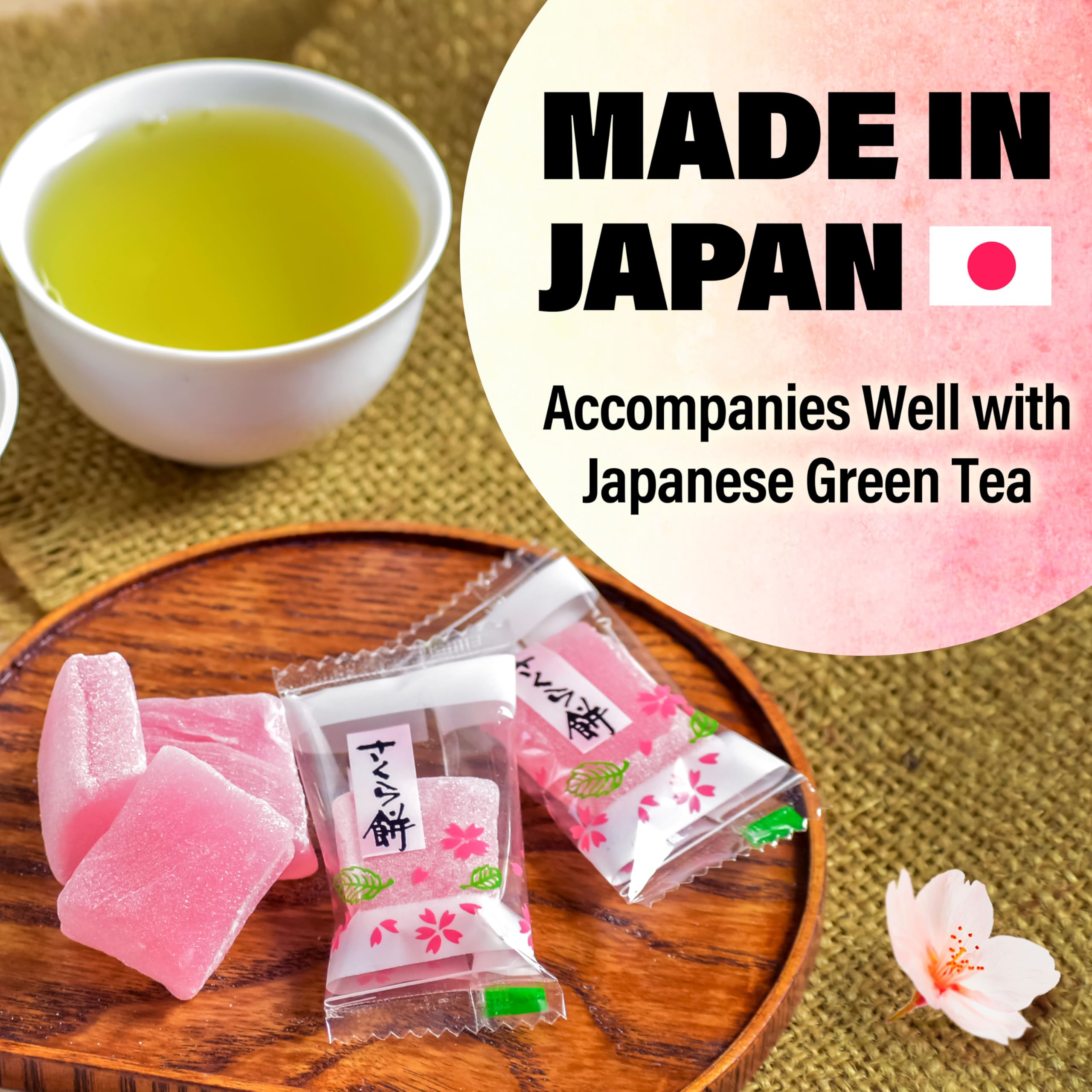YAMASAN KYOTO UJI Sakura Mochi Candies sharing scene invites friends and family to enjoy together.
