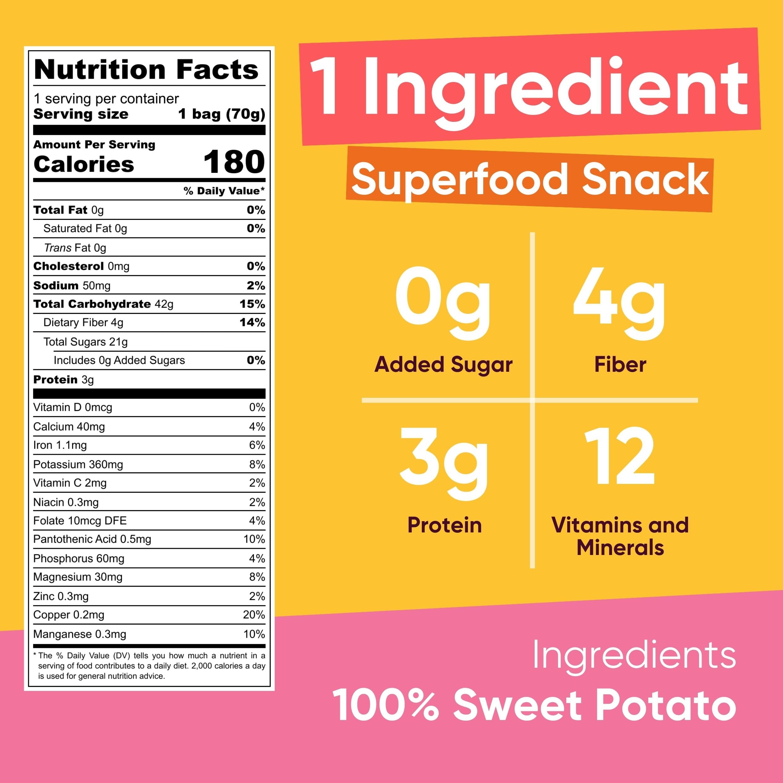 Yammy Dried Sweet Potato Sticks snack pouches for easy on-the-go energy