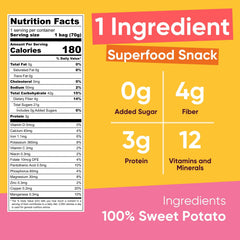 Yammy Dried Sweet Potato Sticks snack pouches for easy on-the-go energy