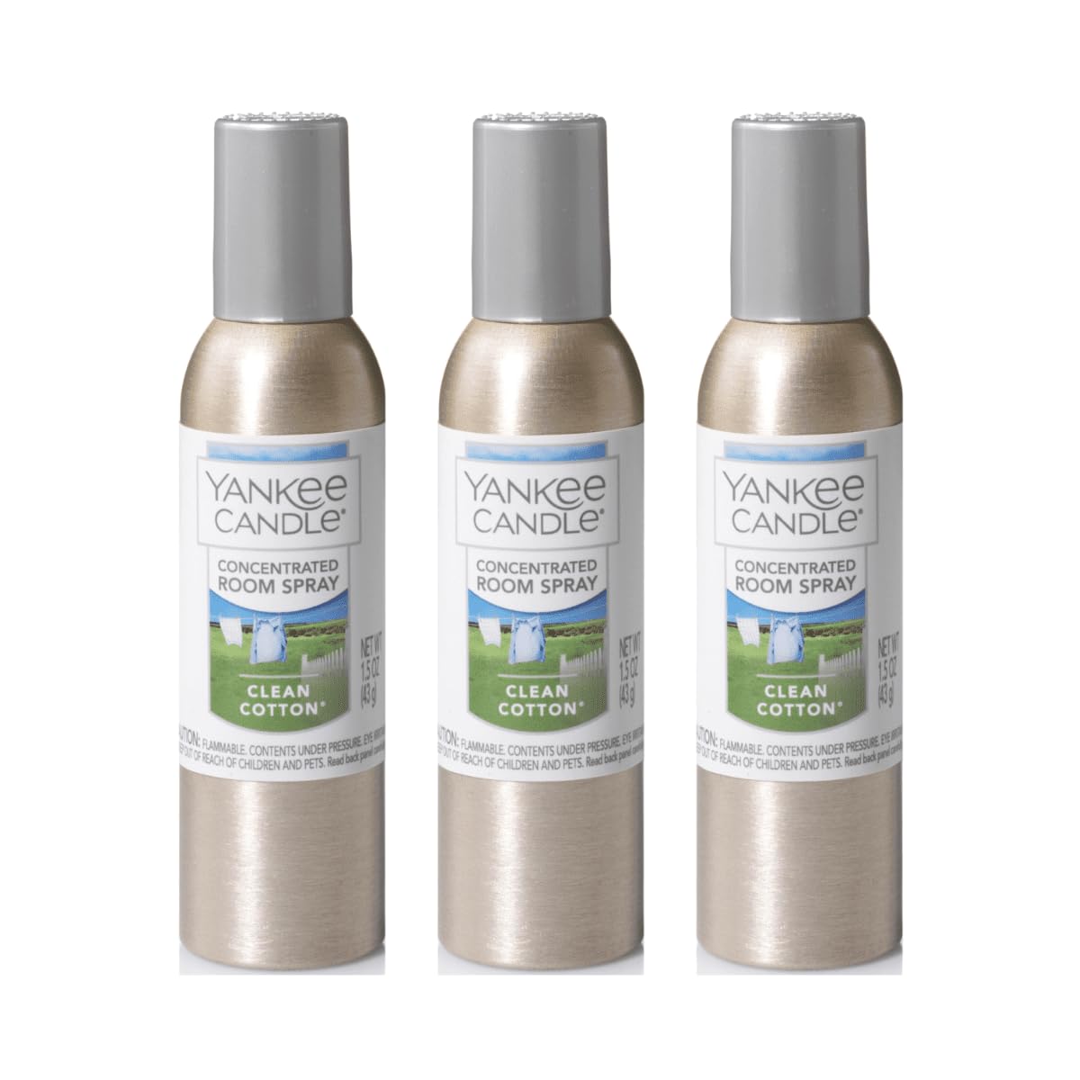 Yankee Candle Clean Cotton bottle sprayer for quick room refresh.