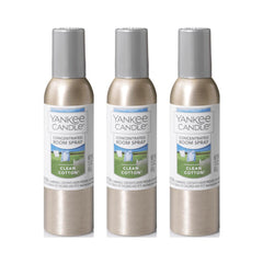 Yankee Candle Clean Cotton bottle sprayer for quick room refresh.
