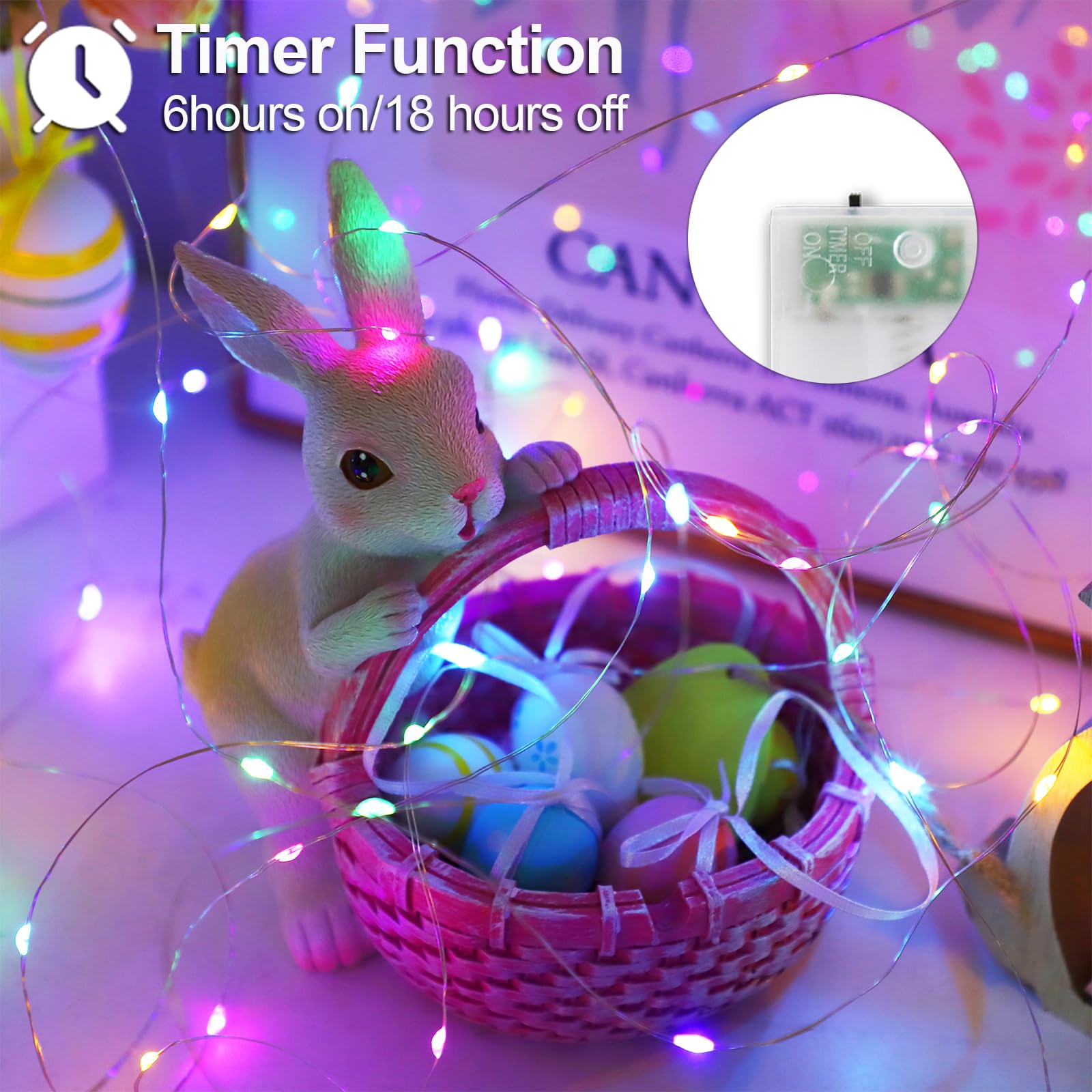 YAOZHOU battery pack fairy lights for flexible indoor or outdoor décor.