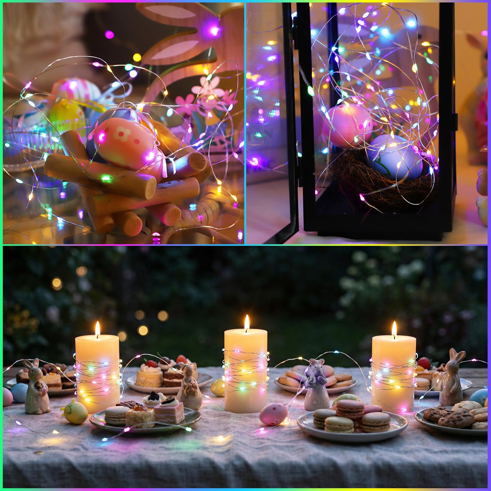 YAOZHOU flexible silver wire lights wrap easily around objects.
