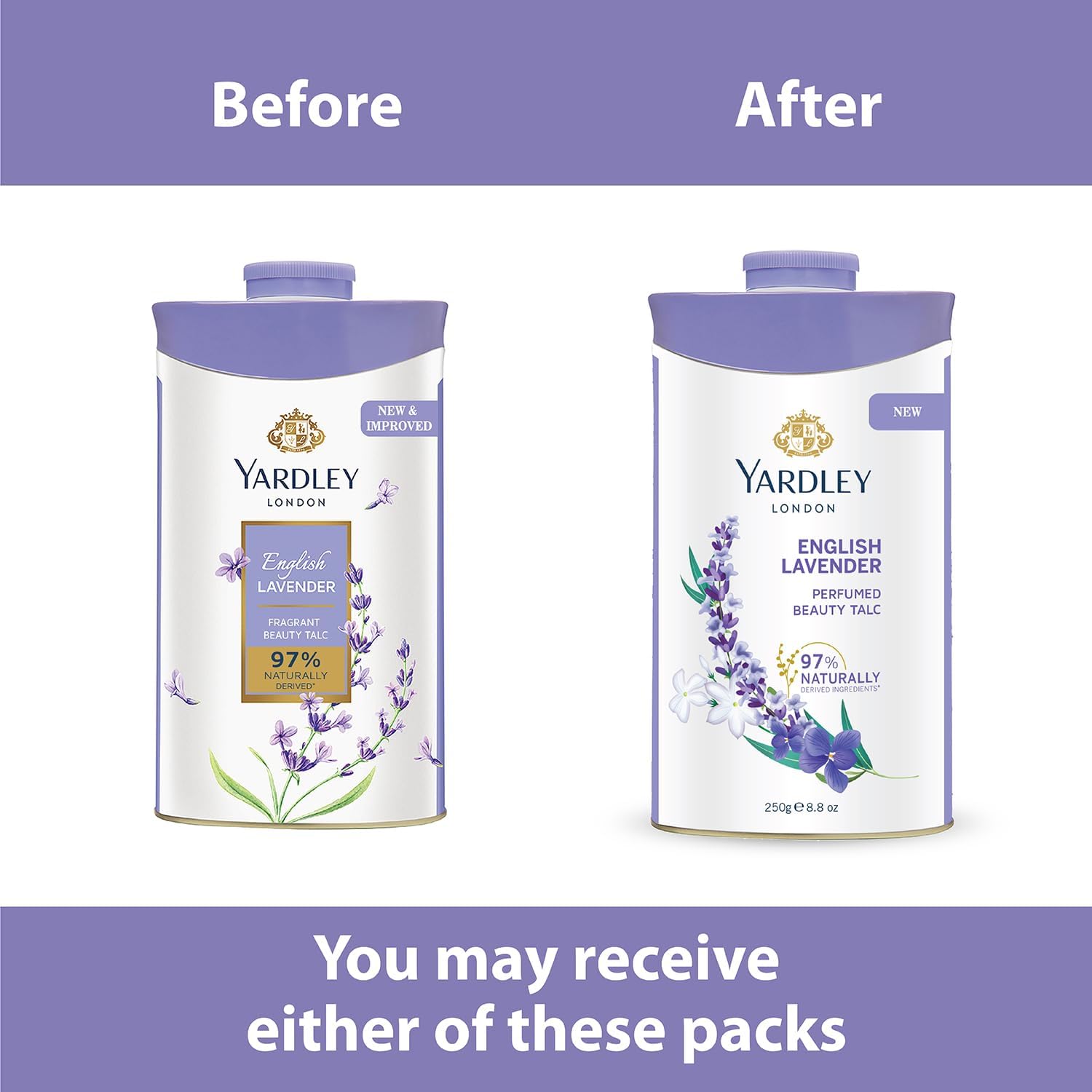 Yardley English Lavender talc powder-dispense demonstrates easy, even application.