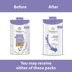 Yardley English Lavender talc powder-dispense demonstrates easy, even application.