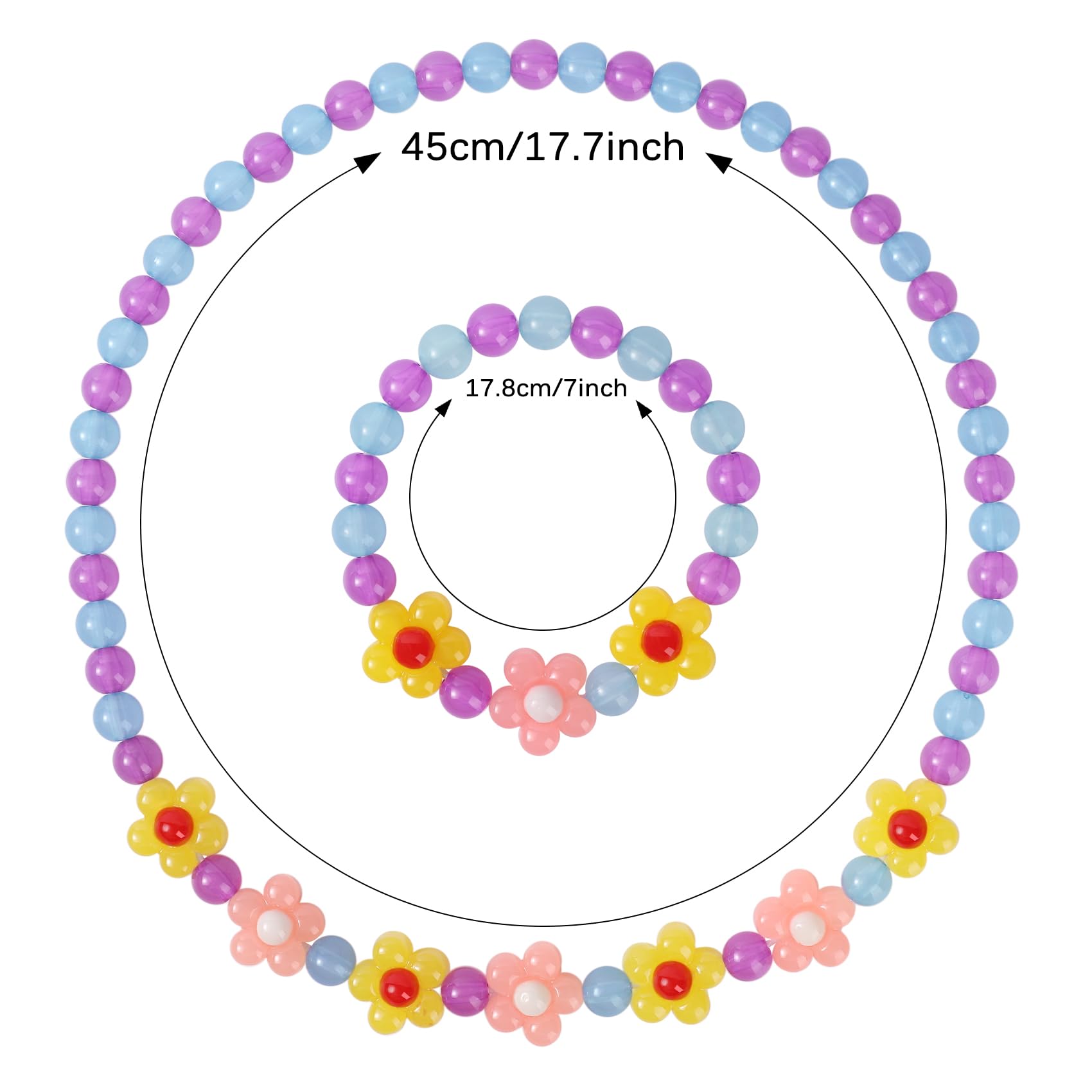 Yarkeuier flower bracelet close-up shows elastic fit for kids