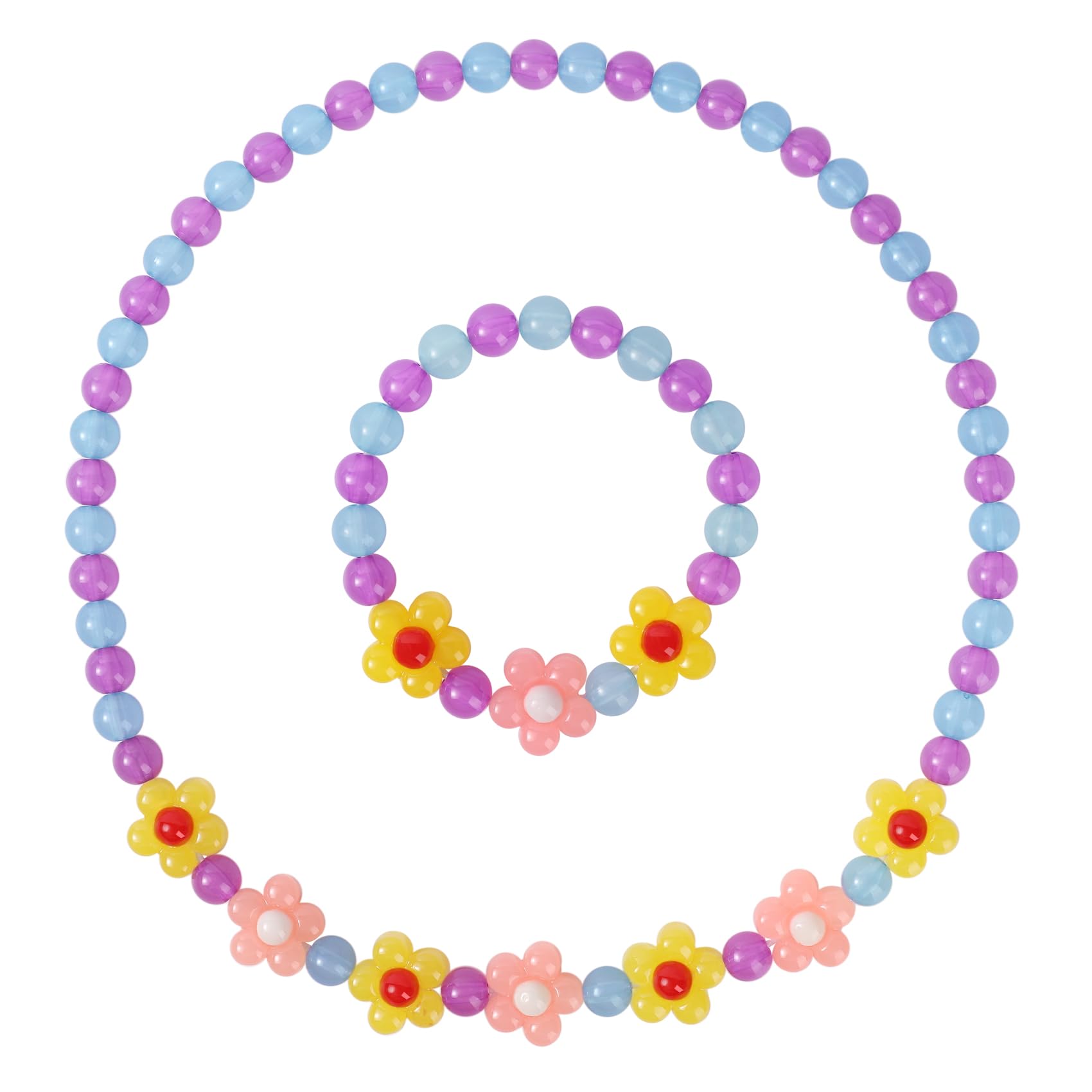 Yarkeuier flower necklace close-up for toddler dress-up and color