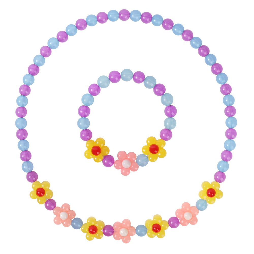 Yarkeuier flower necklace close-up for toddler dress-up and color