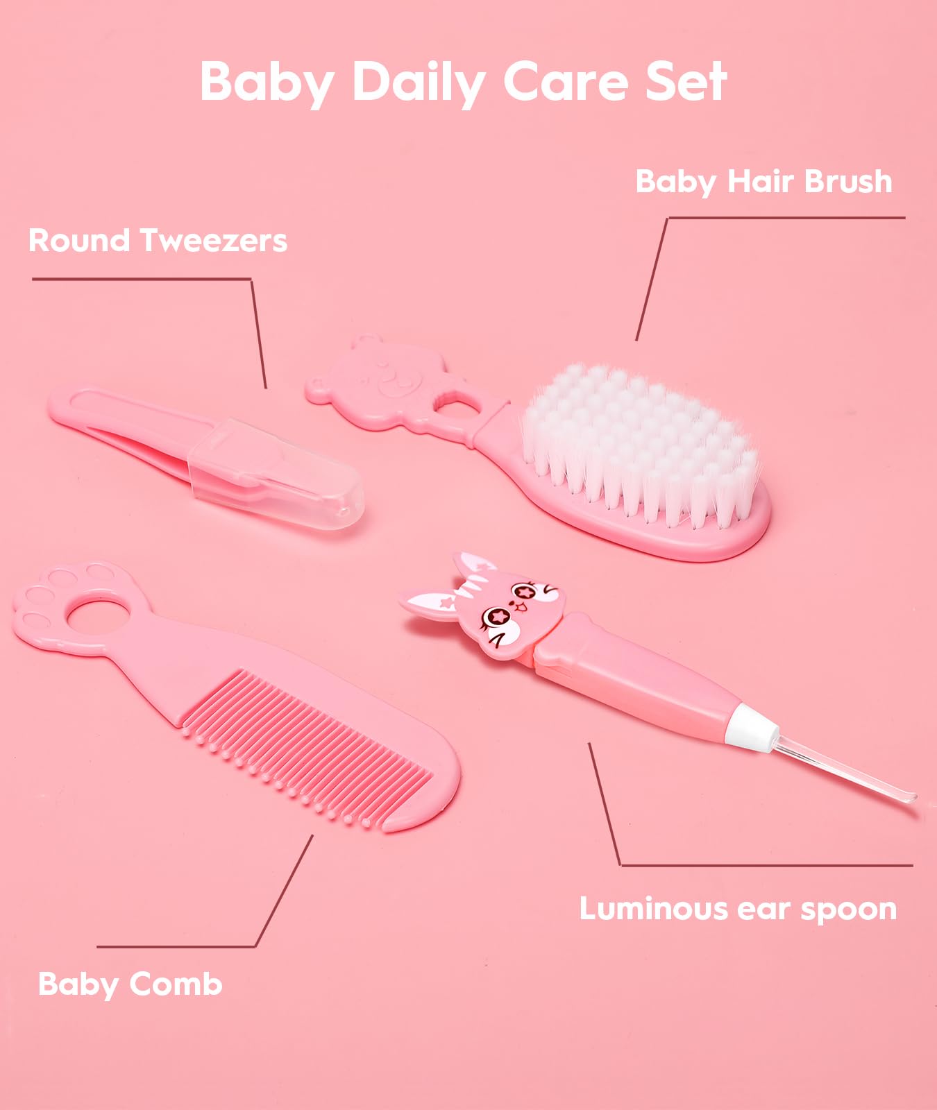 YASEW soft-bristle hair brush gently cares for newborn scalp.