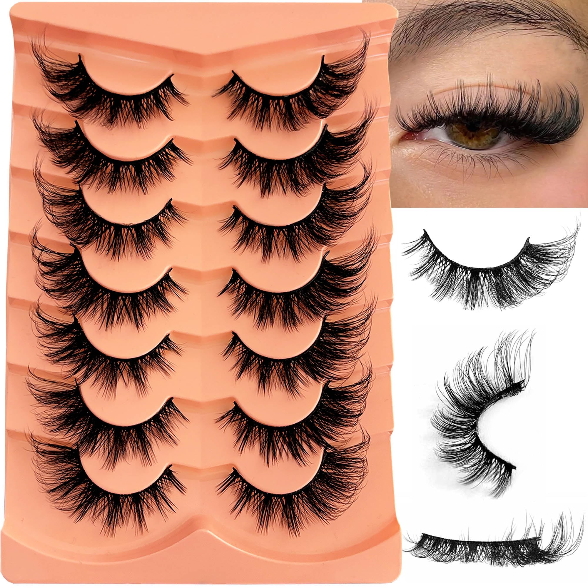 YASNAI cat-eye wispy 18mm lashes for natural definition and subtle drama